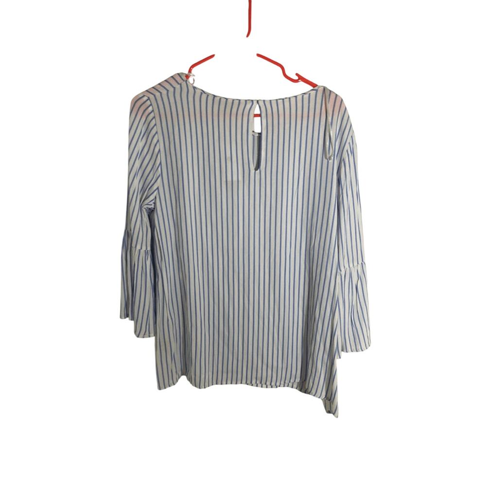 NWT Anthropologie Philosophy Sheer Striped Sailor Blouse - Picture 6 of 7